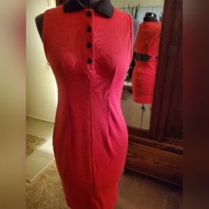 Vintage Cariza Red Sleeveless 80s Polo Dress